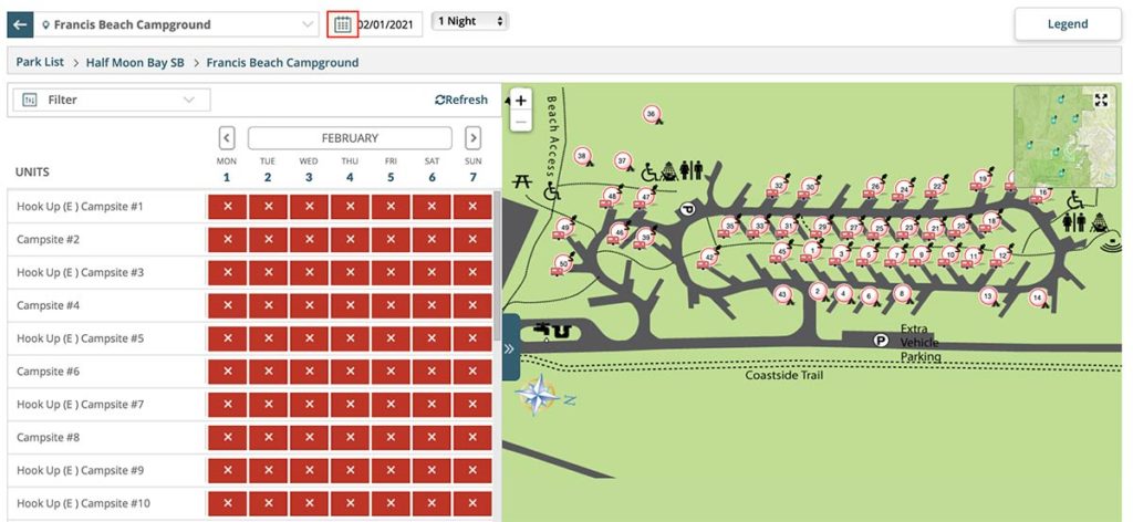 reserve California half moon bay booked